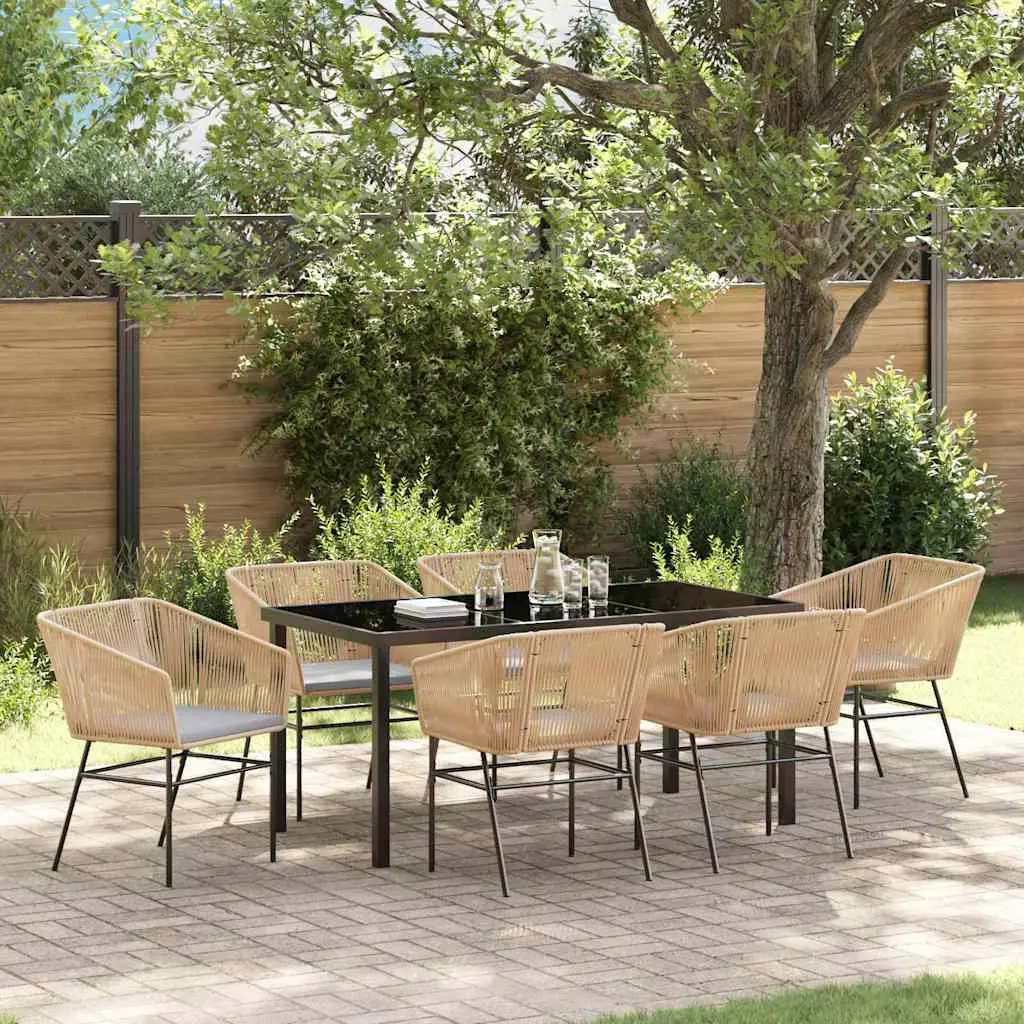 Ensemble de salle à manger pour jardin 7 pcs Marron vidaXL 3380929