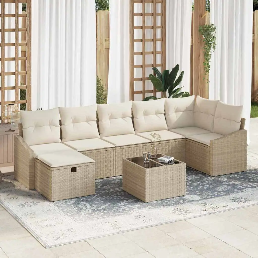 Ensemble de Canapés avec coussin 7 pcs polyrotin vidaXL 3360642