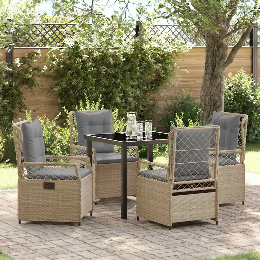 Ensemble de salle à manger pour jardin 5 pcs vidaXL 3381003 beige et gris clair