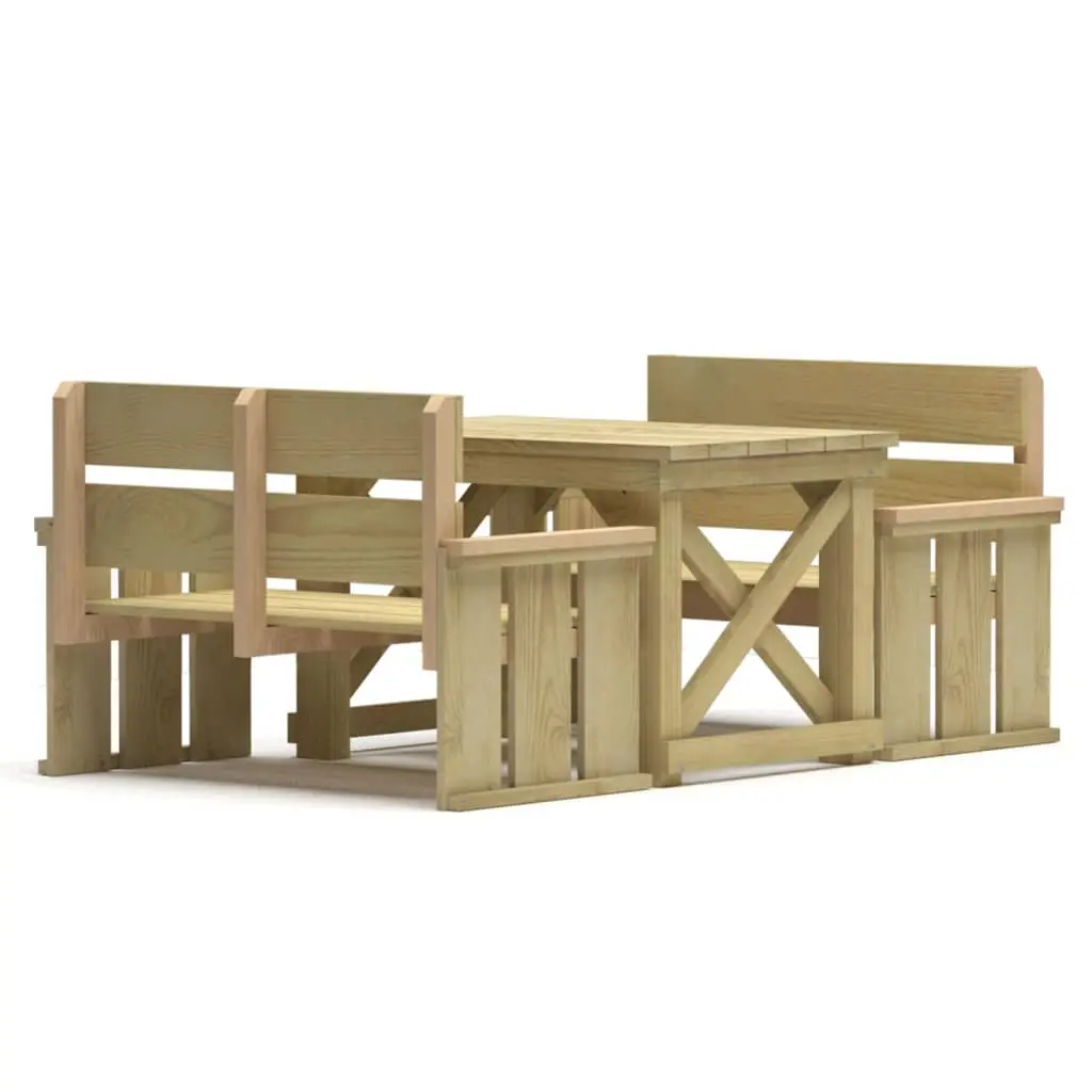 Ensemble de 3 pcs table de jardin avec chaises – mobilier de jardin Bois de pin imprégné-JU2755