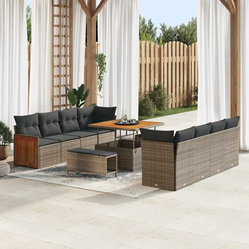Ensemble de canapé de jardin Gris 231 x 224 x 85 cm polyrotin vidaXL 3365238