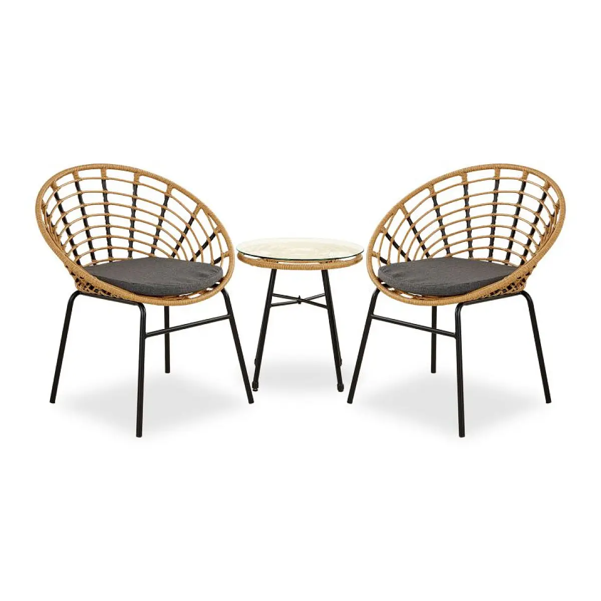 Ensemble de Jardin Élégant avec Table et 2 Chaises Bistro