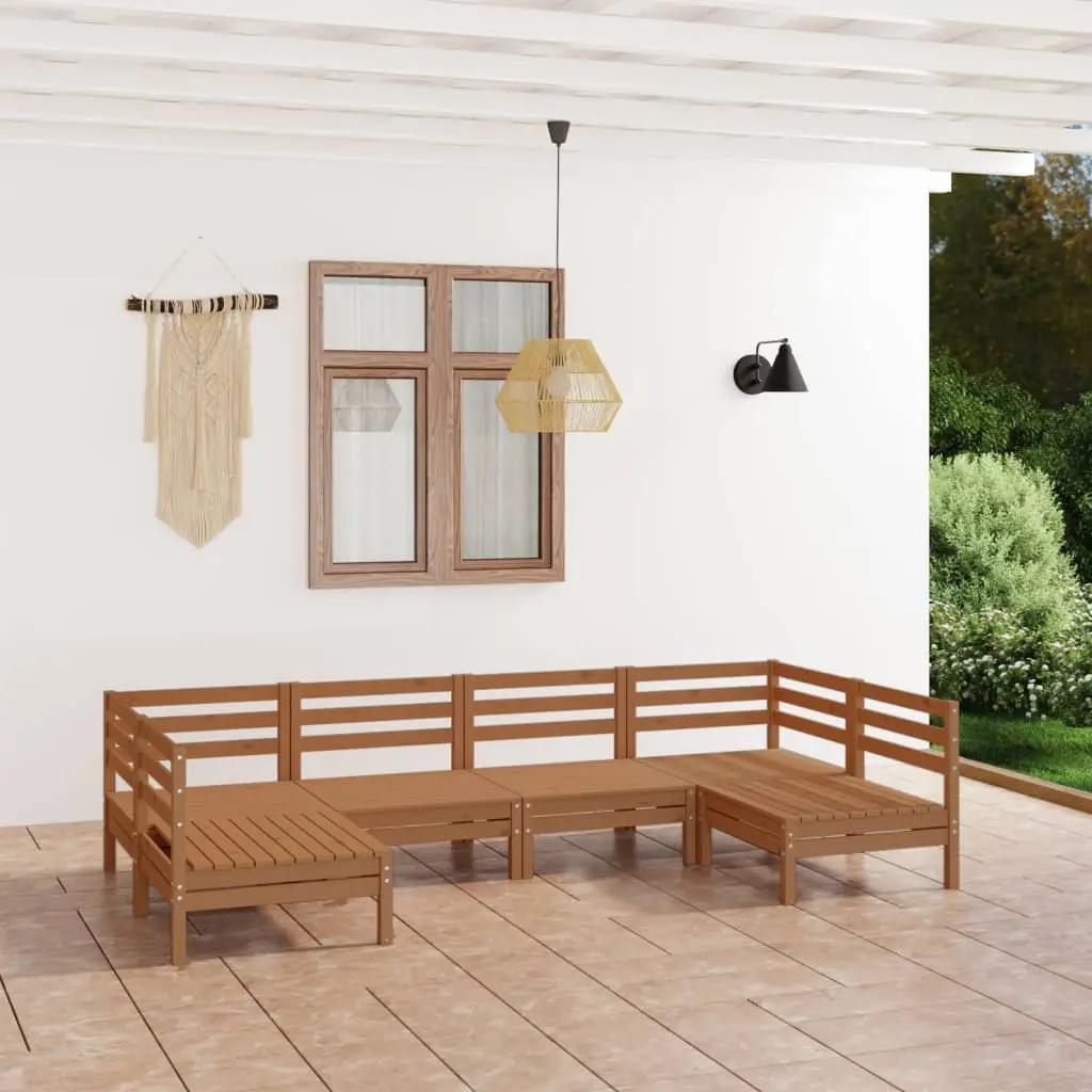 Ensemble Canapés 6pcs Bois de Pin Massif Modulable Miel – ComfortXL Outdoor Living