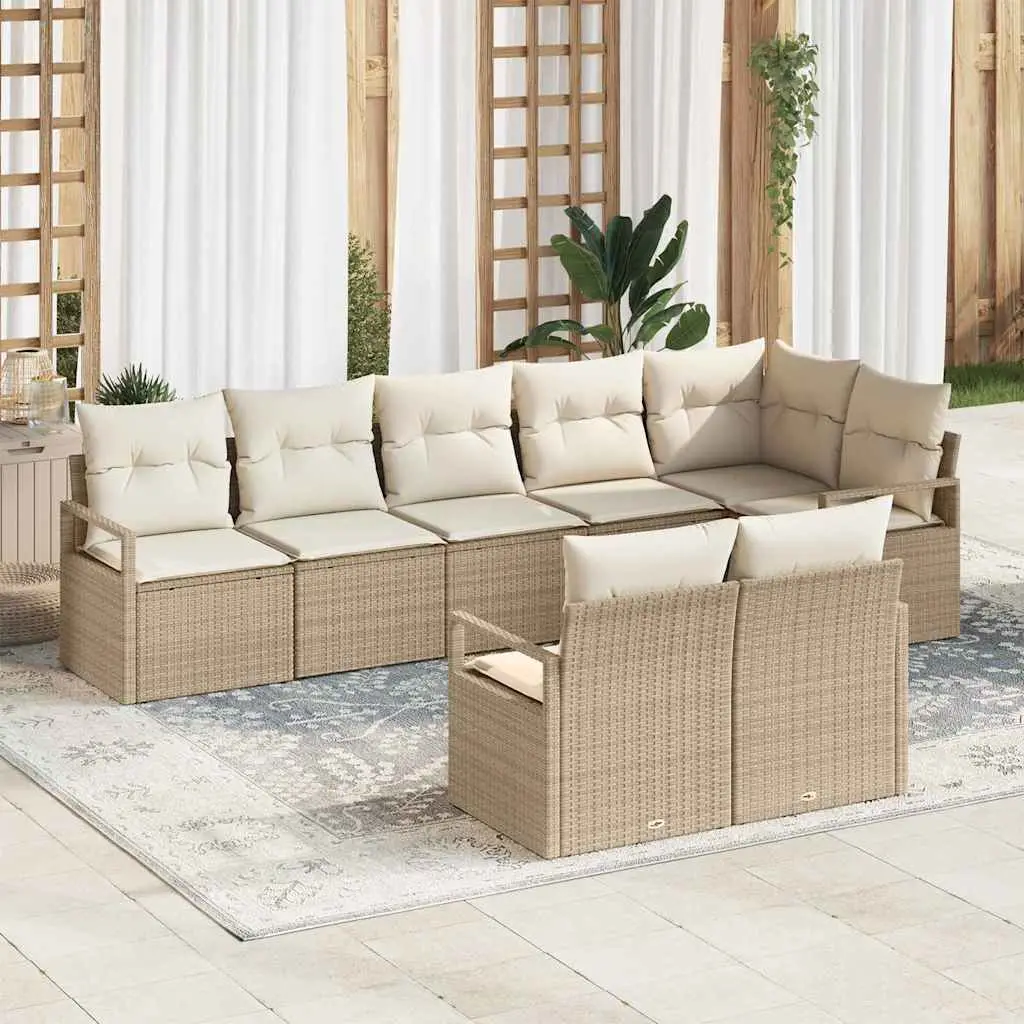 Ensemble de Canapés 8 pcs Beige polyrotin vidaXL 3346431