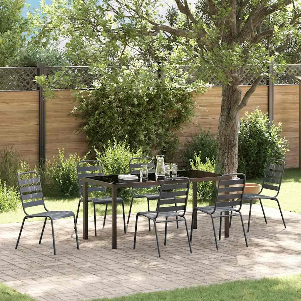 Ensemble de salle à manger pour jardin 7 pcs Anthracite vidaXL 3379300