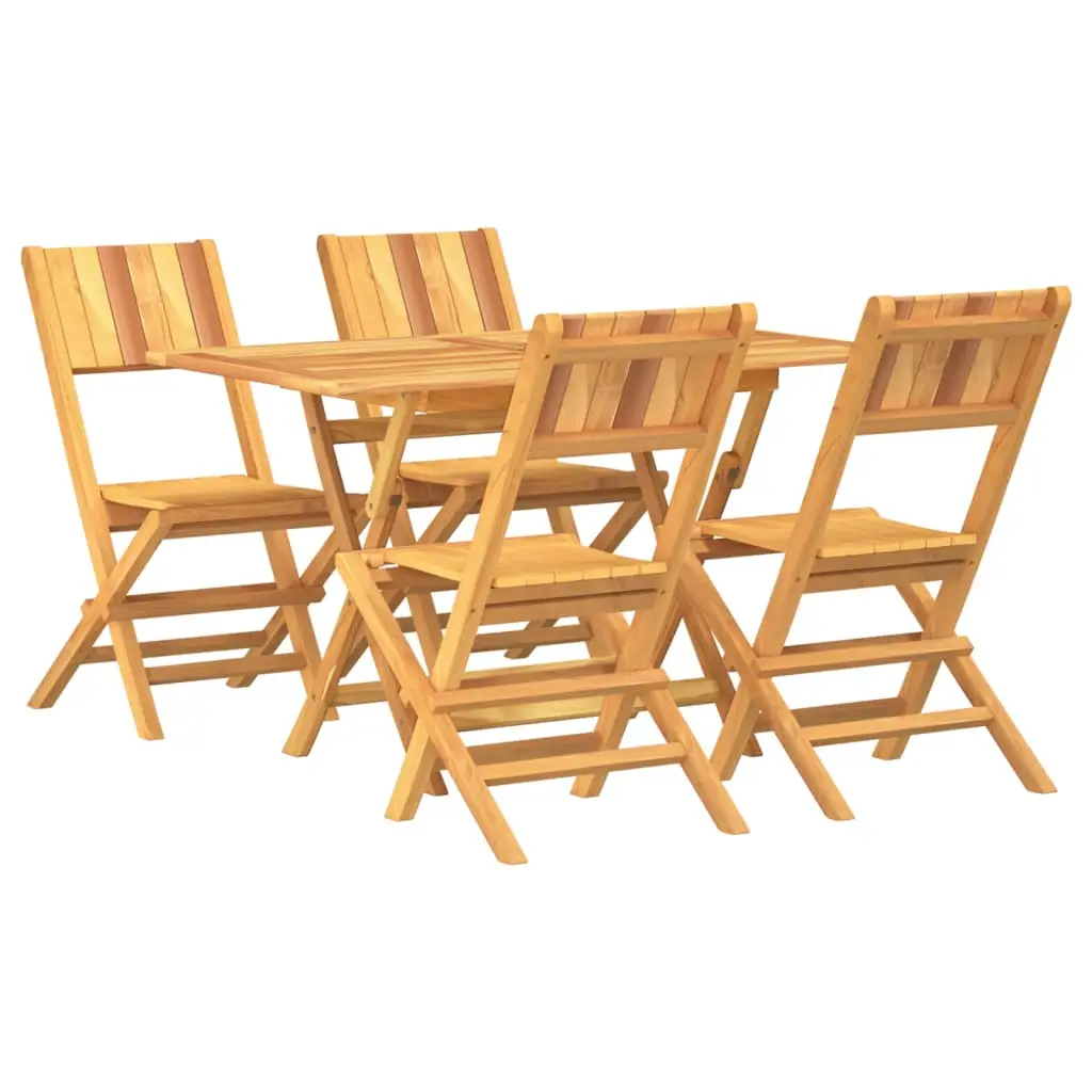 Ensemble de 5 pcs table de jardin avec chaises – mobilier de jardin Bois de teck massif-JU2723
