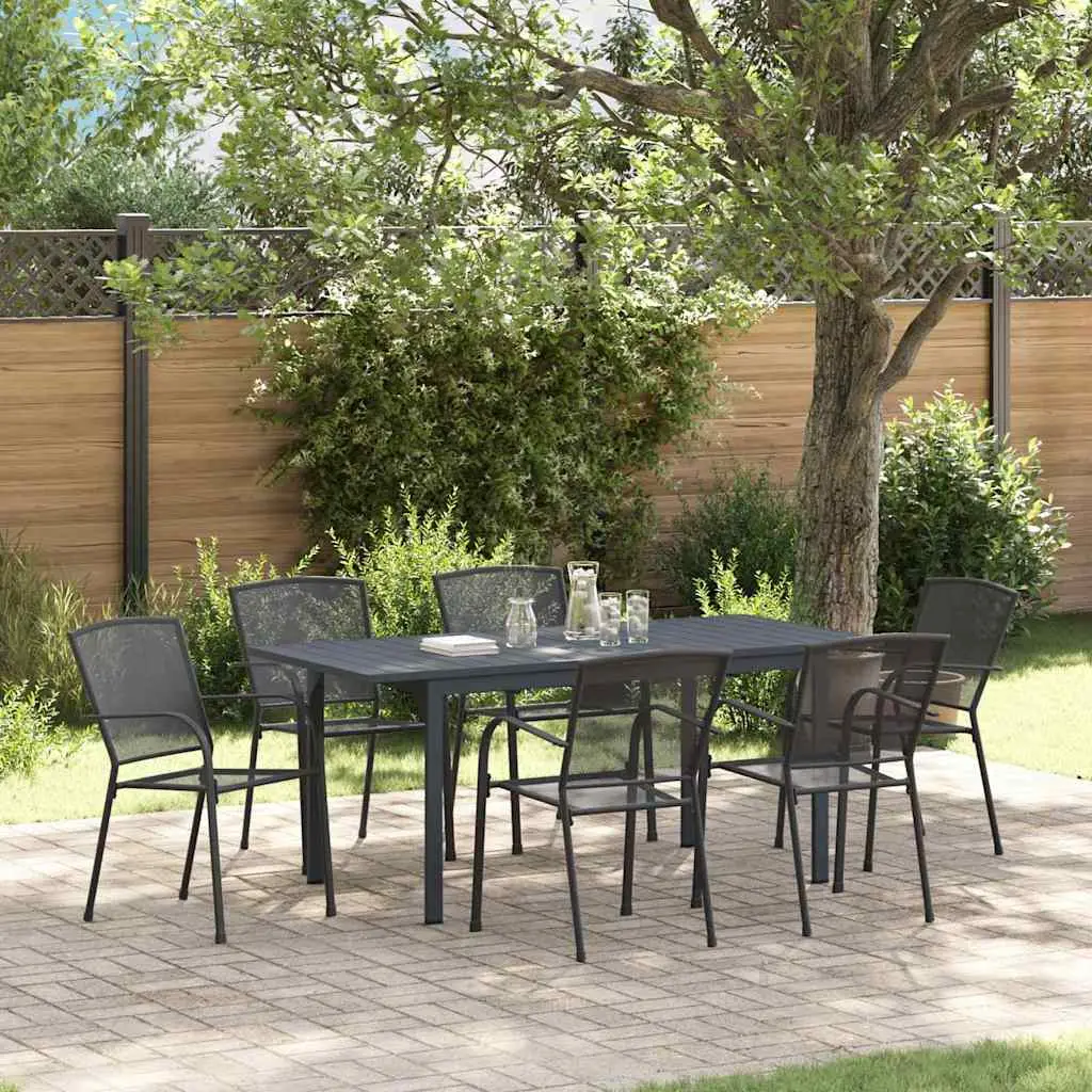 Ensemble de salle à manger pour jardin 7 pcs Anthracite vidaXL 3378812