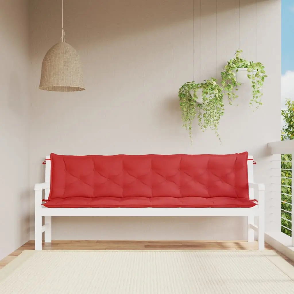 Ensemble Coussins Banc Extérieur Tissu Oxford Résistant pour Terrasse Rouge 200x50x7 cm – ComfortXL Outdoor Living