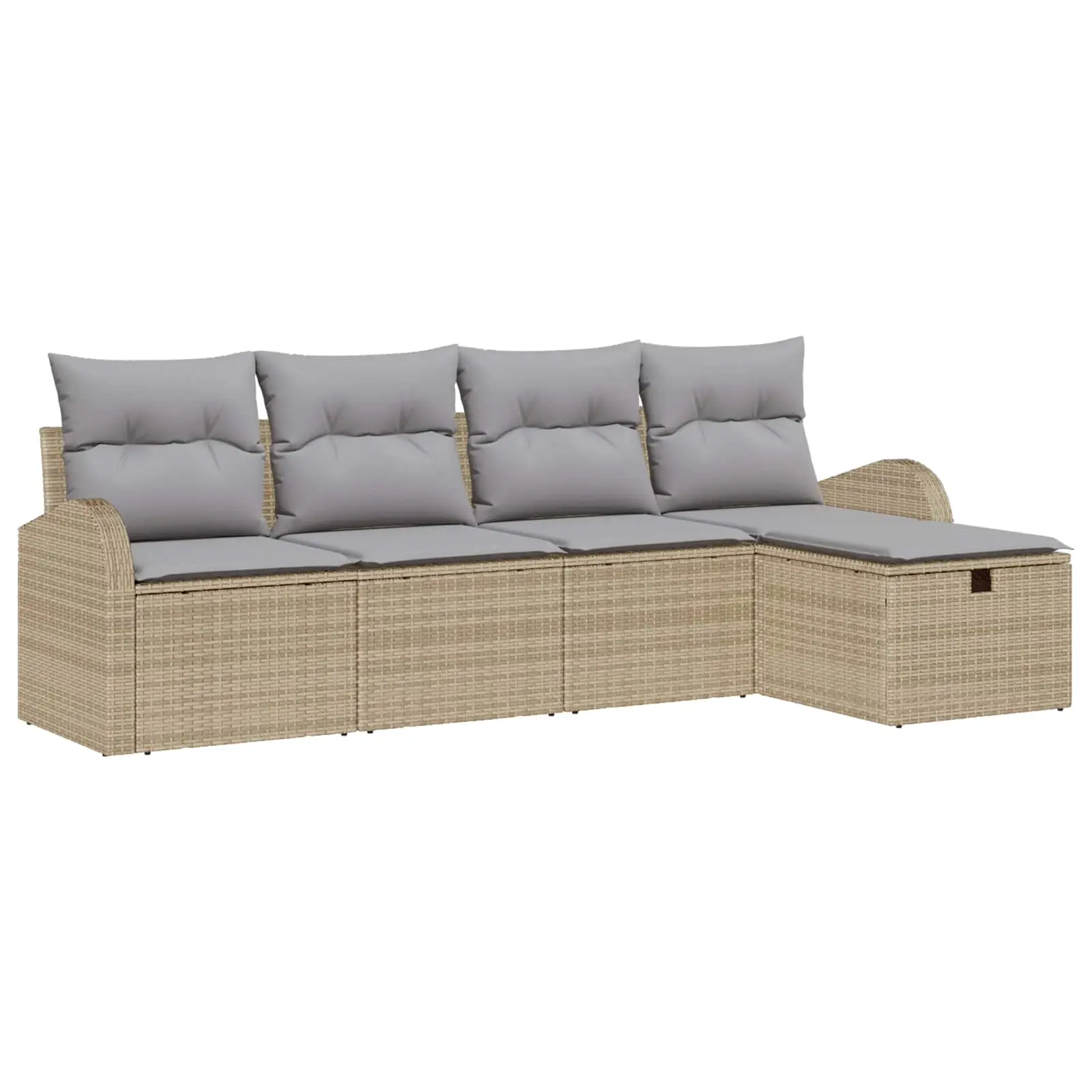 Ensemble de Canapés 5 pcs Beige et Gris clair polyrotin vidaXL 3359059
