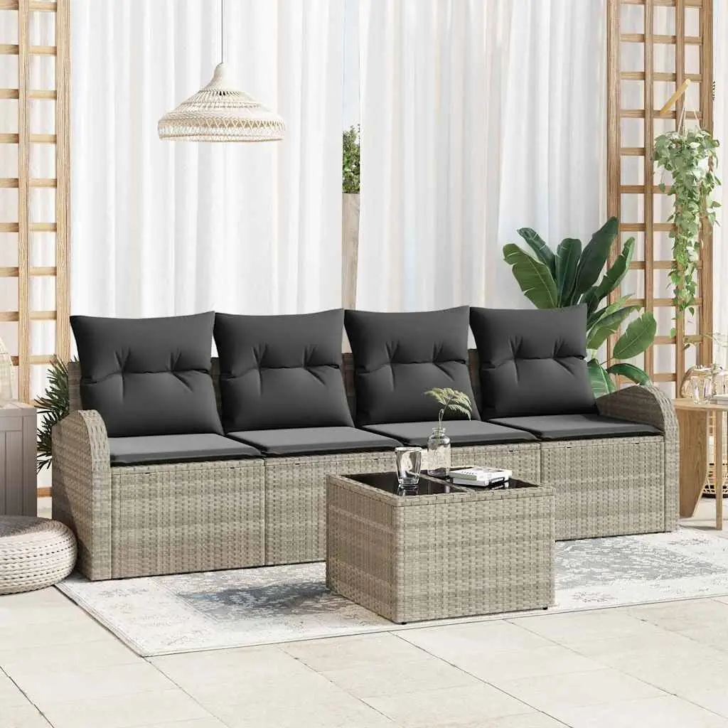 Ensemble de canapé de jardin Gris clair 55 x 55 x 37 cm vidaXL 3345912