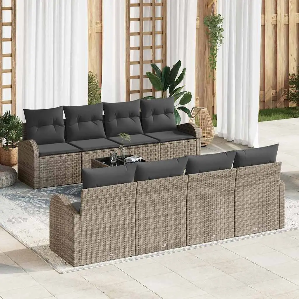 Ensemble de canapé de jardin Gris 55 x 55 x 37 cm polyrotin vidaXL 3345969