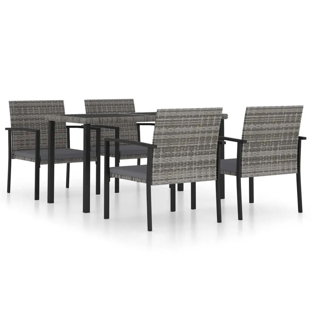Ensemble de 5 pcs table de jardin avec chaises – mobilier de jardin Résine tressée Gris-JU2367