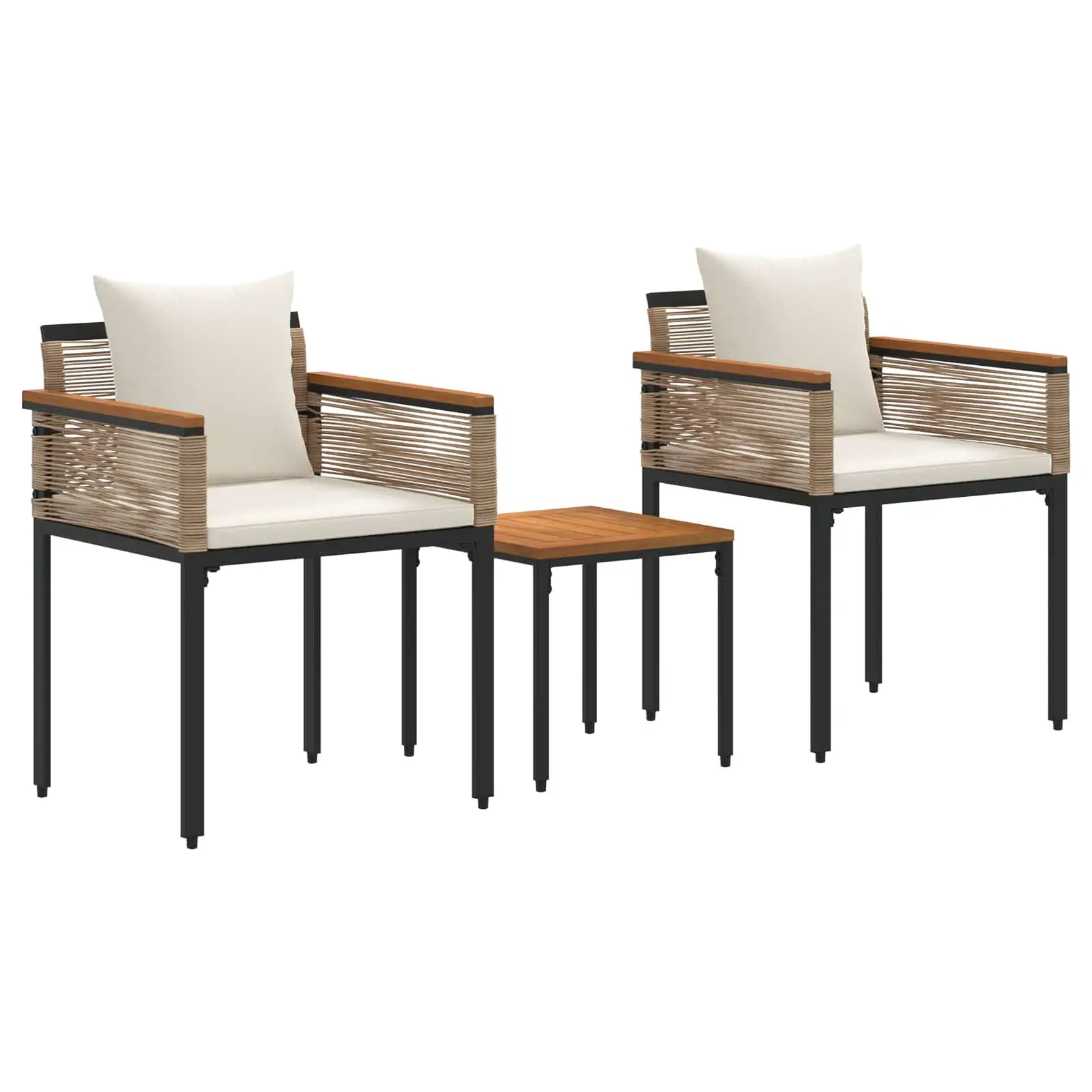 Ensemble de meubles d’extérieur 3 pcs | Mobilier d’extérieur Beige et blanc crème Maison Chic