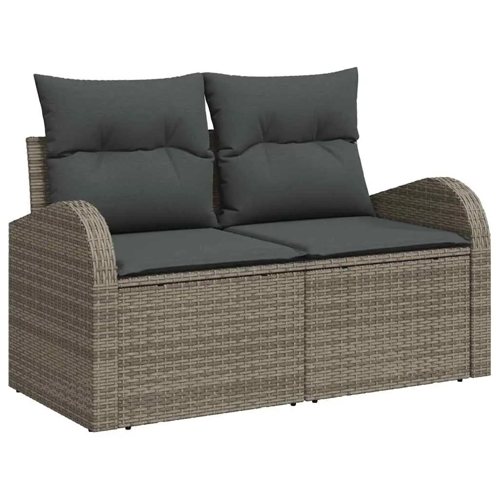 Ensemble de canapé de jardin avec stockage 6 pcs Gris polyrotin vidaXL 3354588