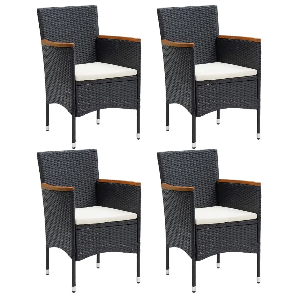 Ensemble de 5 pcs table de jardin avec chaises – mobilier de jardin Noir-JU3166