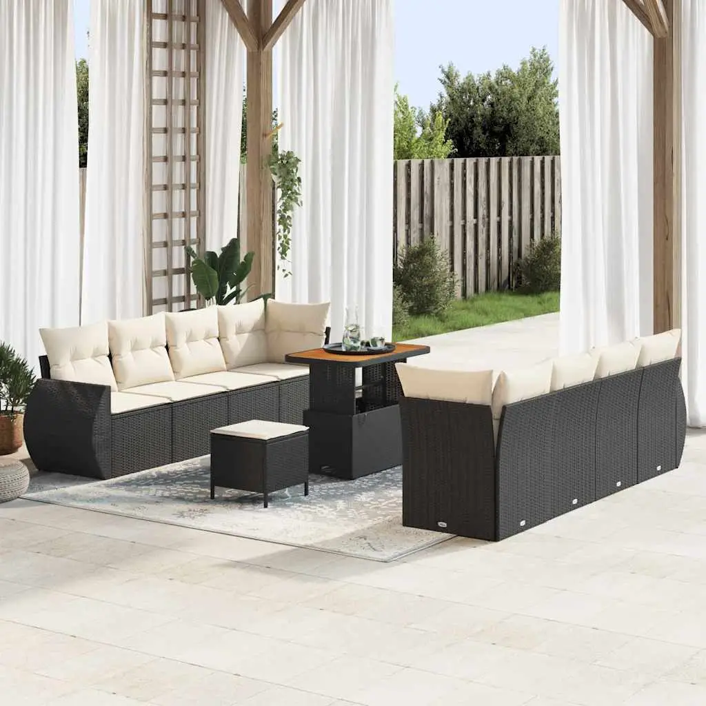 Ensemble canapé extérieur 8 places modulable avec rangement intégré Noir – ComfortXL Outdoor Living