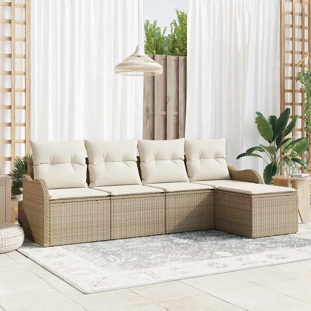 Ensemble de canapé de jardin Beige polyrotin vidaXL 3345661
