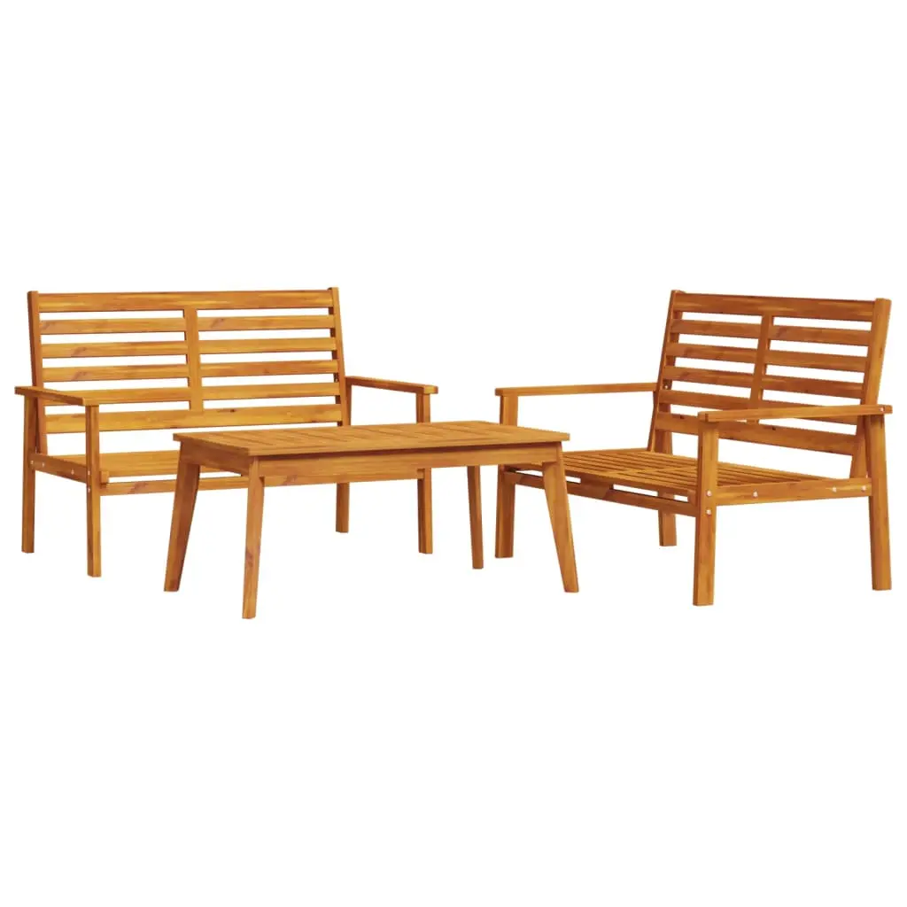 Ensemble de 3 pcs salon de jardin – Mobilier d’extérieur – Mobilier de jardin bois d’acacia solide-JU7281