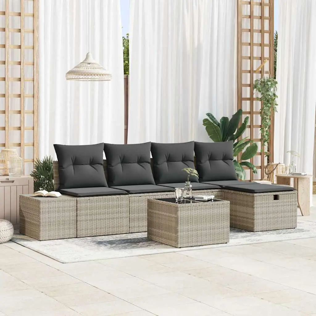 Ensemble de Canapés avec coussin 6 pcs polyrotin vidaXL 3360703