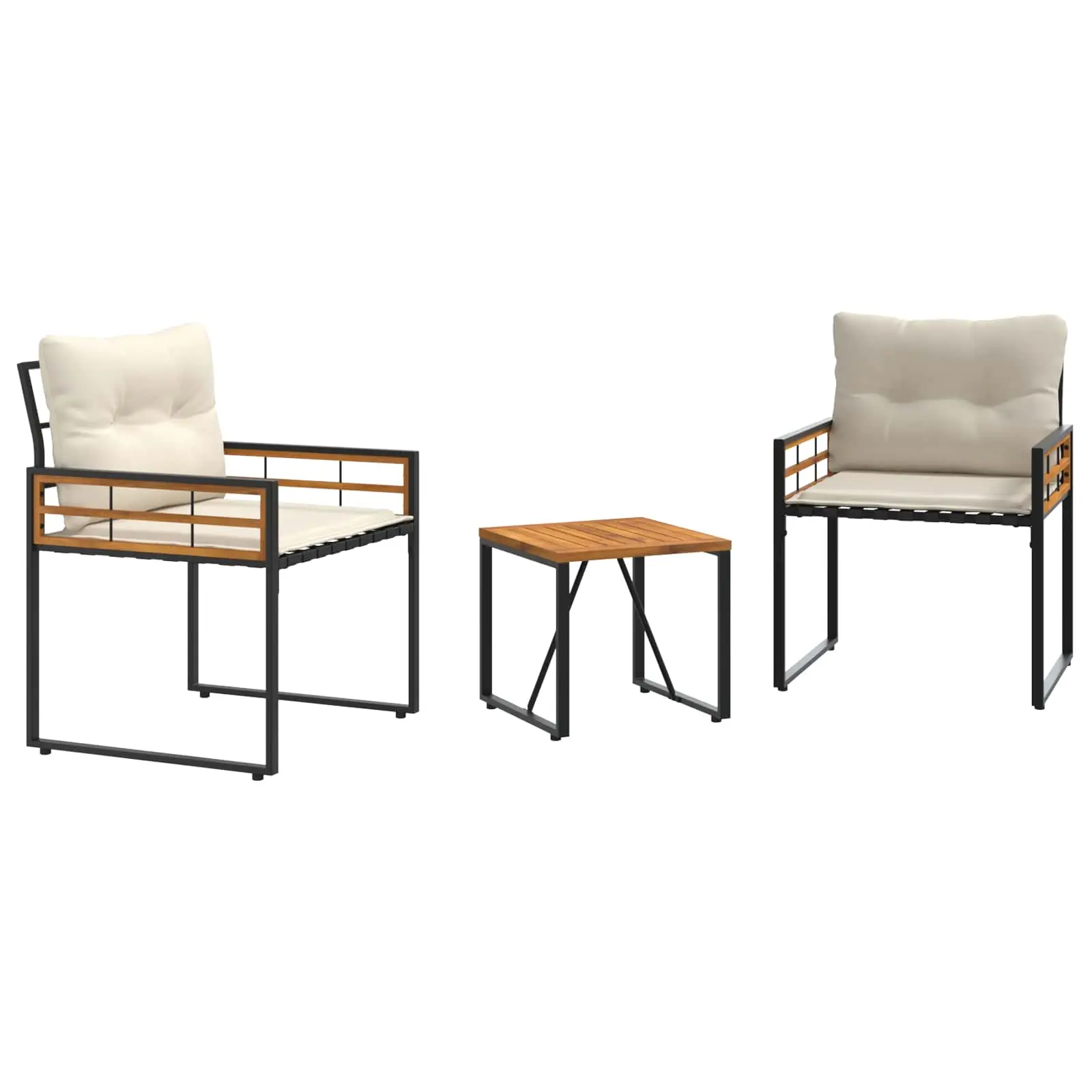 Ensemble de meubles d’extérieur avec coussin 3 pcs | Mobilier d’extérieur Crème Maison Chic