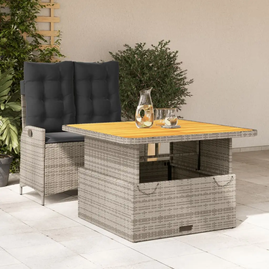Ensemble de jardin résine tressée banc réglable table relevable gris – ComfortXL Outdoor Living
