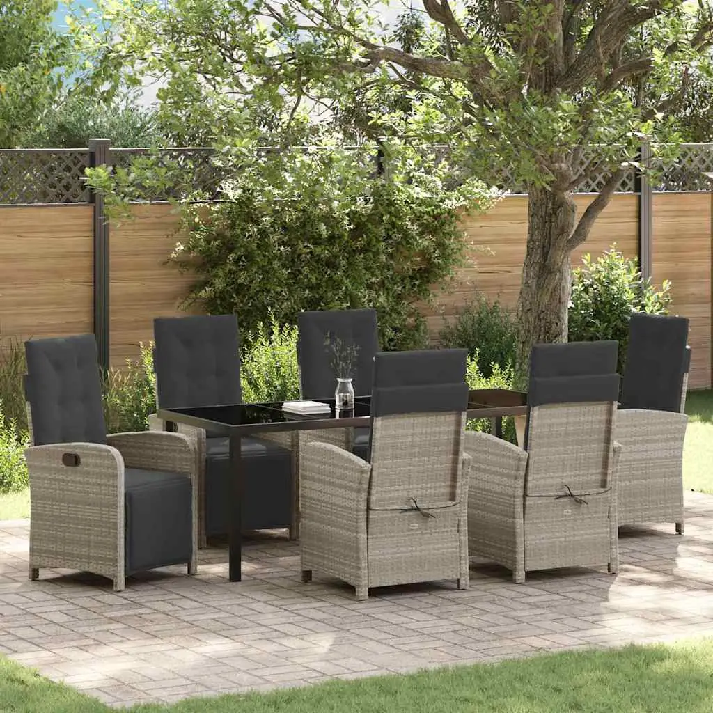 Ensemble de salle à manger pour jardin 7 pcs Gris clair vidaXL 3380349