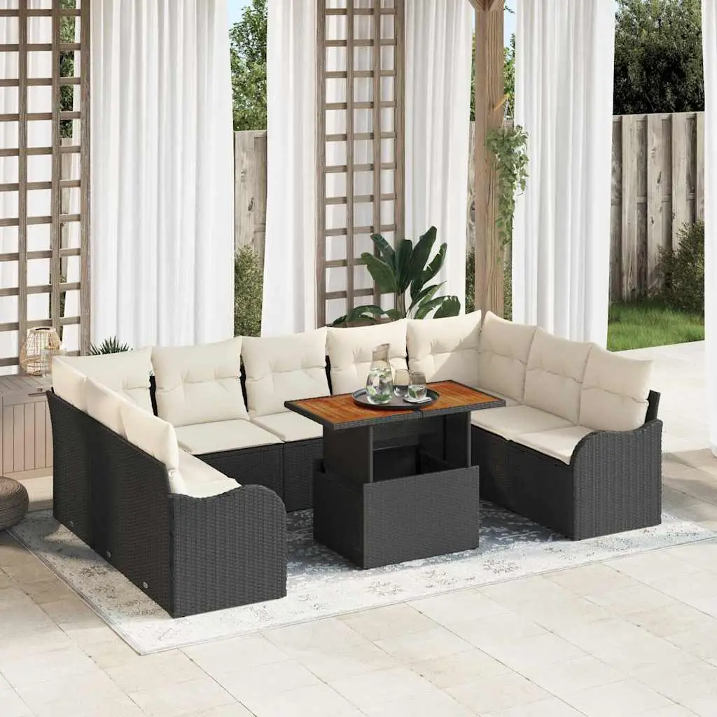 Ensemble Canapé de Jardin 9 Places avec Rangement et Sacs Étanche Noir – ComfortXL Outdoor Living
