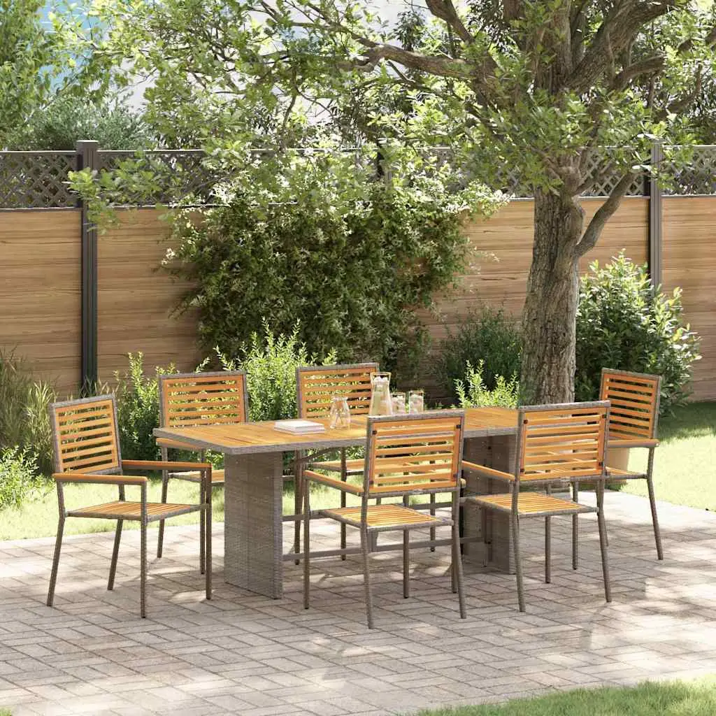 Ensemble de salle à manger pour jardin 7 pcs Gris et marron vidaXL 3365451