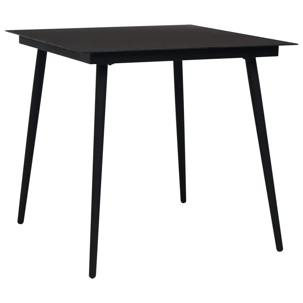 Ensemble de 5 pcs table de jardin avec chaises – mobilier de jardin Corde en coton et acier Noir-JU2900