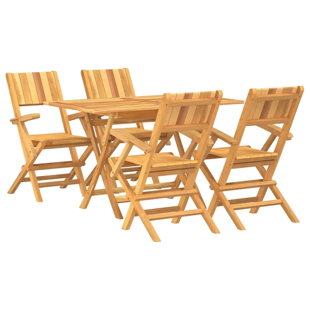 Ensemble de 5 pcs table de jardin avec chaises – mobilier de jardin Bois de teck massif-JU2776