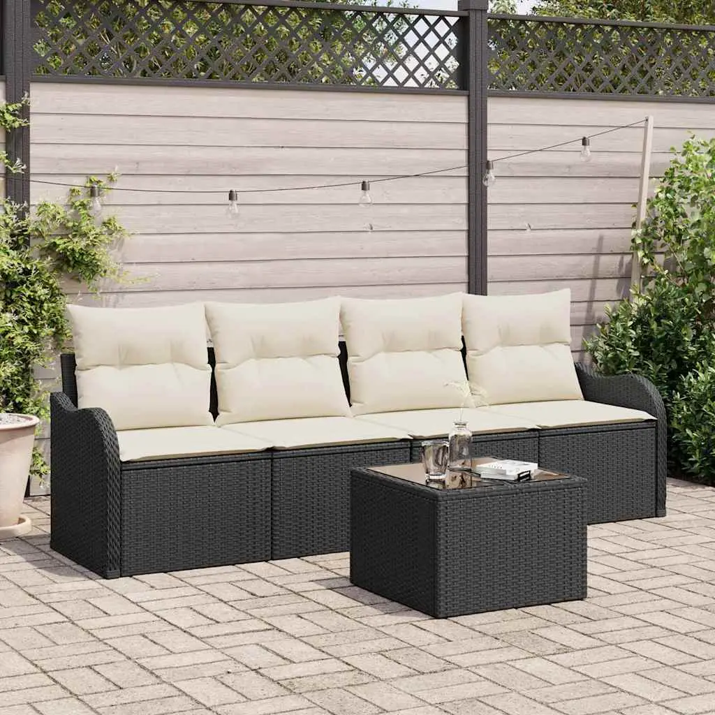 Ensemble de canapé de jardin Noir polyrotin vidaXL 3345567