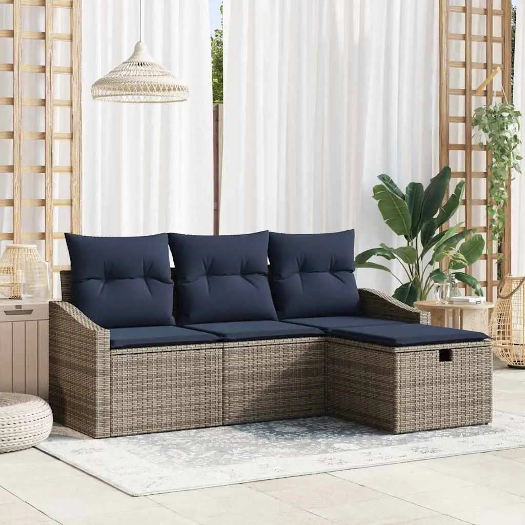 Ensemble de Canapés avec coussin 3 pcs polyrotin vidaXL 3360586