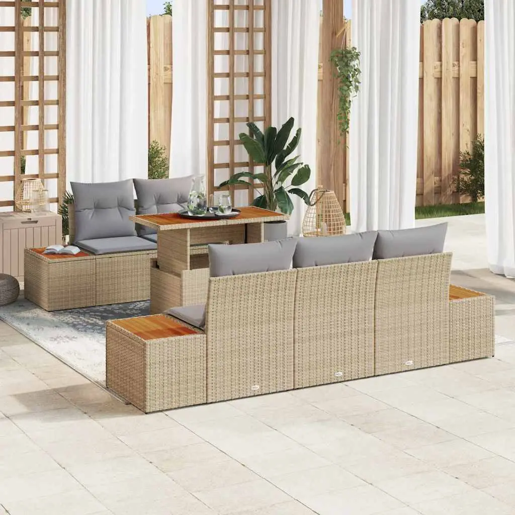 Ensemble de salle à manger pour jardin 6 pcs Beige et gris vidaXL 3350027 beige et gris