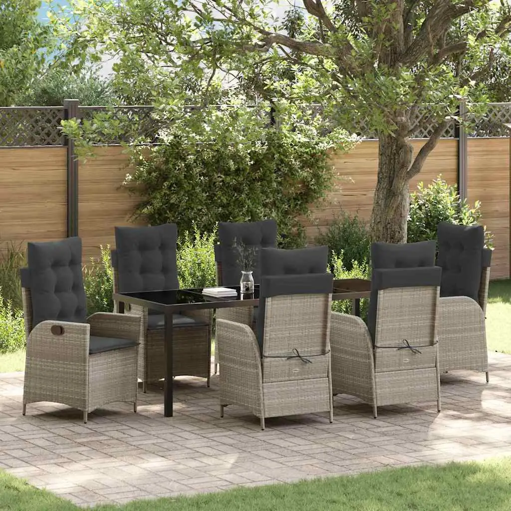 Ensemble de salle à manger pour jardin 7 pcs Gris clair vidaXL 3380524