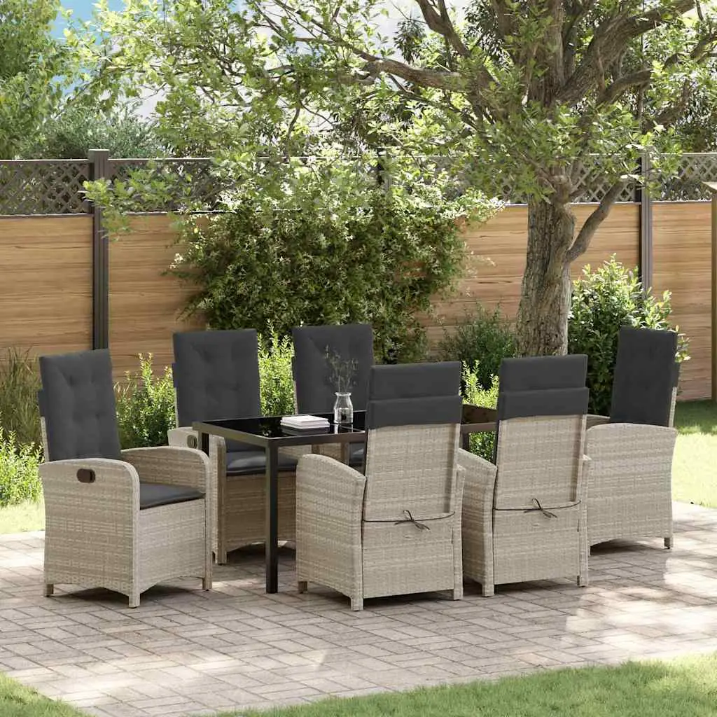 Ensemble de salle à manger pour jardin 7 pcs Gris clair vidaXL 3380299