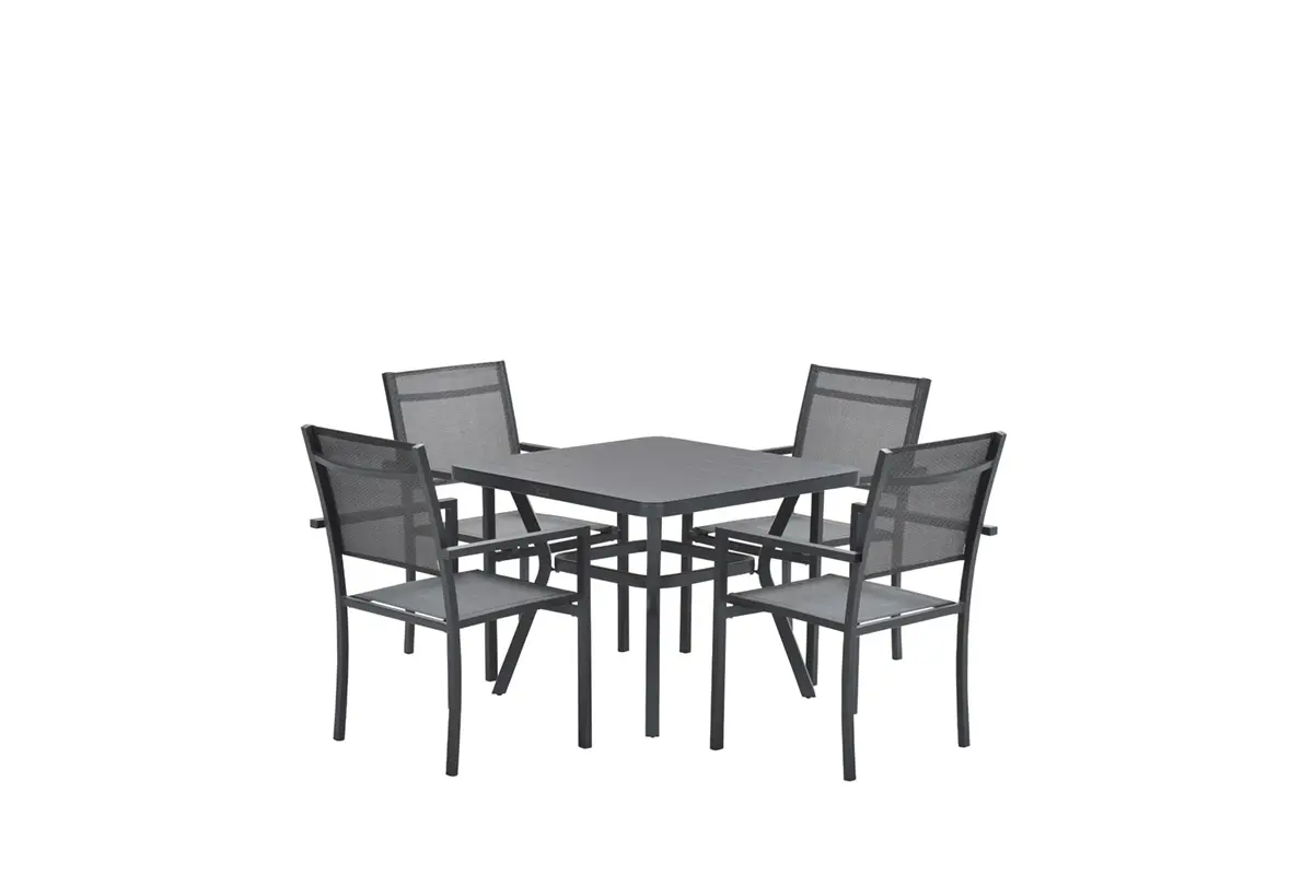 Ensemble de jardin cinq pièces – chaises Moon – table Douglas – Garden Impressions