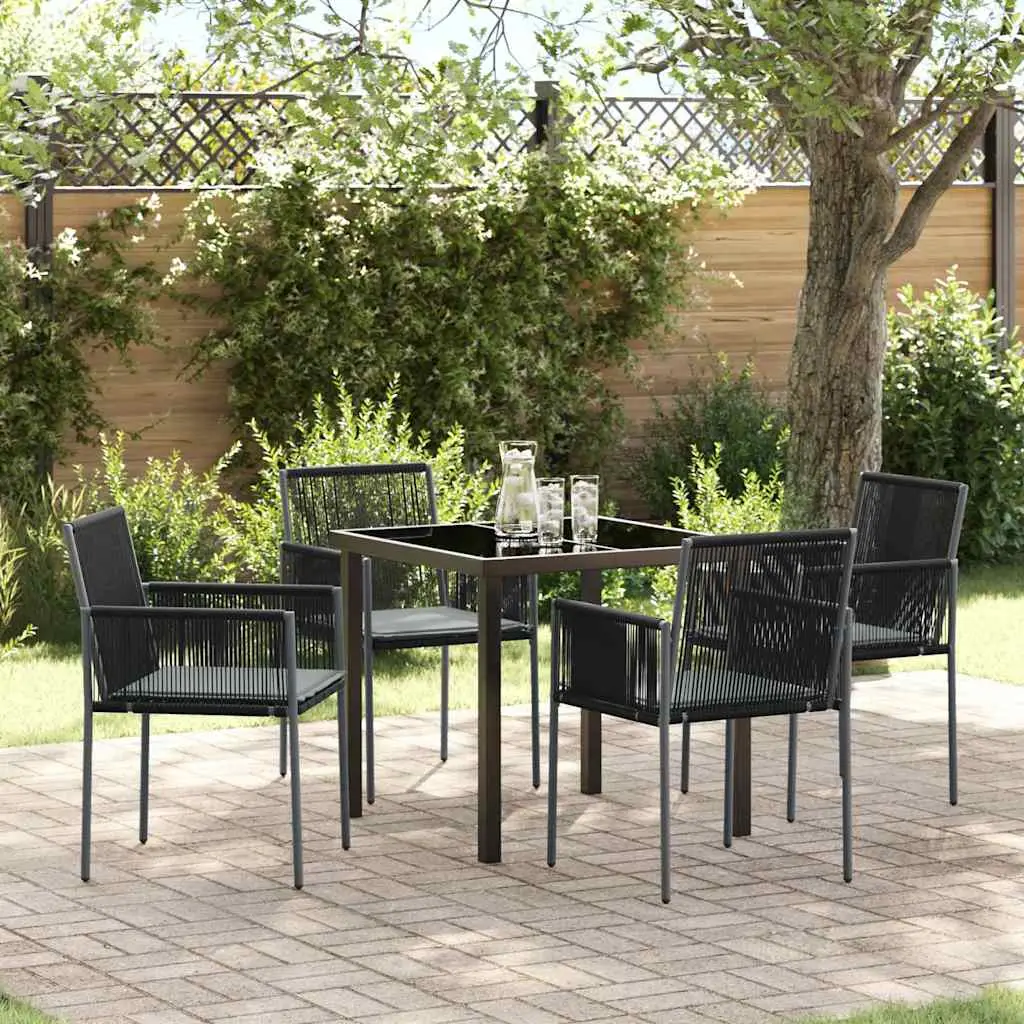 Ensemble de salle à manger pour jardin 5 pcs Noir Rotin PE vidaXL 3379108