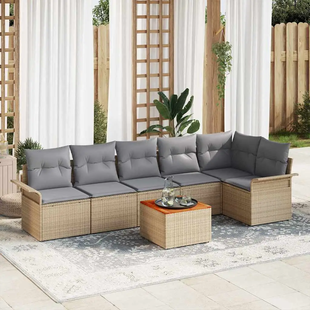 Ensemble de jardin 7 places avec coffres de rangement modulable Beige – ComfortXL Outdoor Living