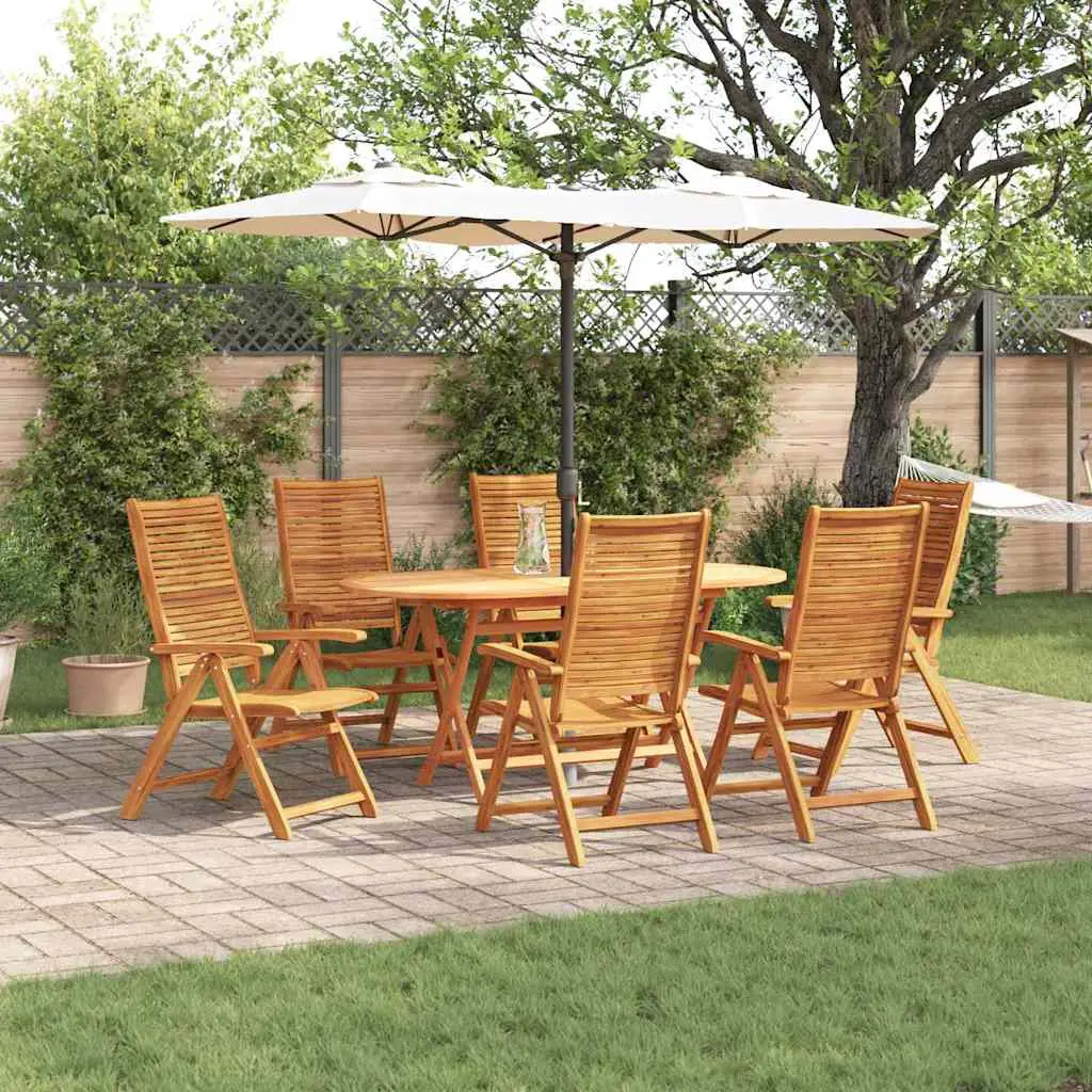 Ensemble de salle à manger pour jardin 7 pcs Marron vidaXL 3375729