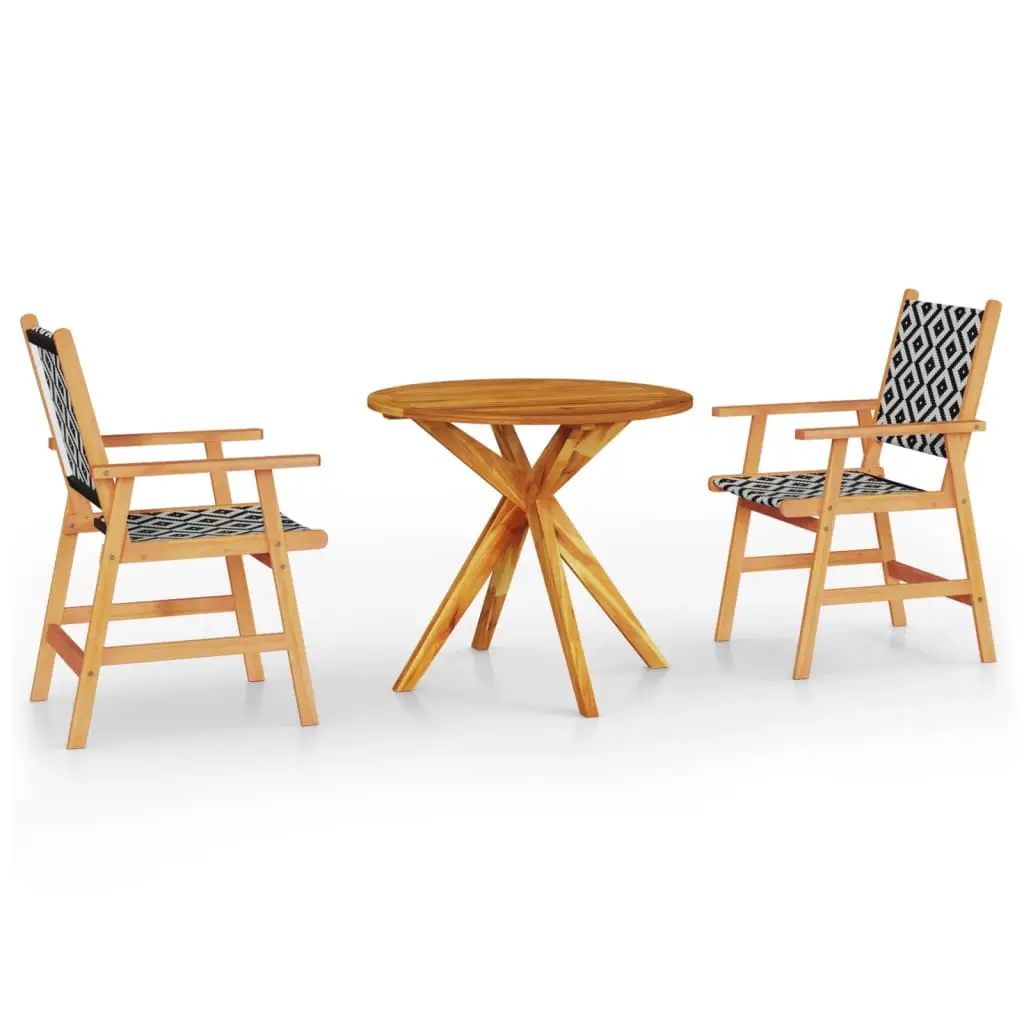 Ensemble de 3 pcs table de jardin avec chaises – mobilier de jardin Bois d’acacia solide-JU2797