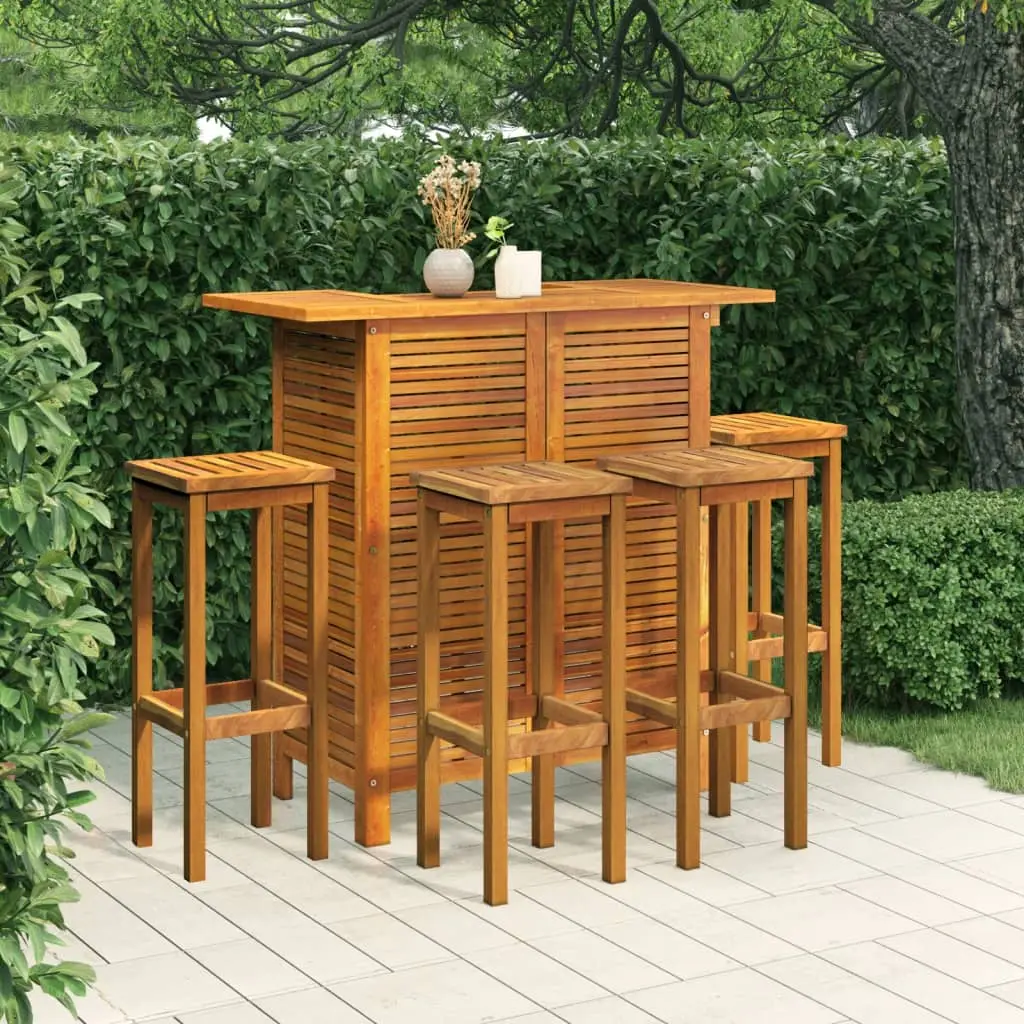 Ensemble de bar de jardin 5 pcs Bois d’acacia massif vidaXL 3115997