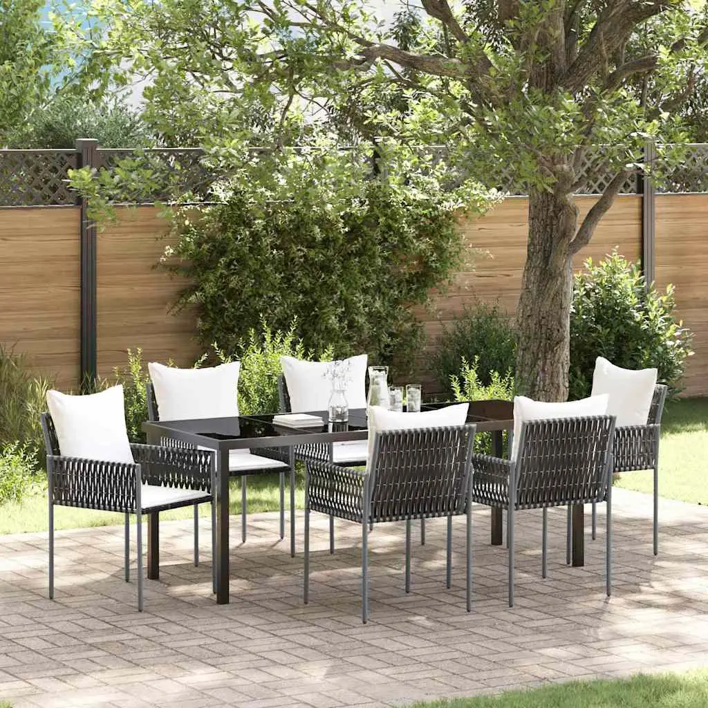 Ensemble de salle à manger pour jardin 7 pcs Marron et Noir vidaXL 3379098