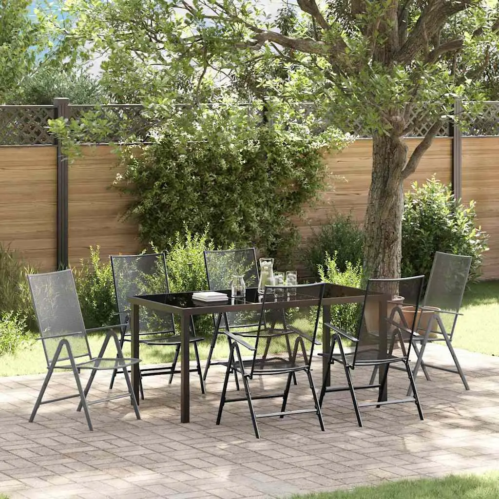 Ensemble de salle à manger pour jardin 7 pcs Anthracite vidaXL 3379293