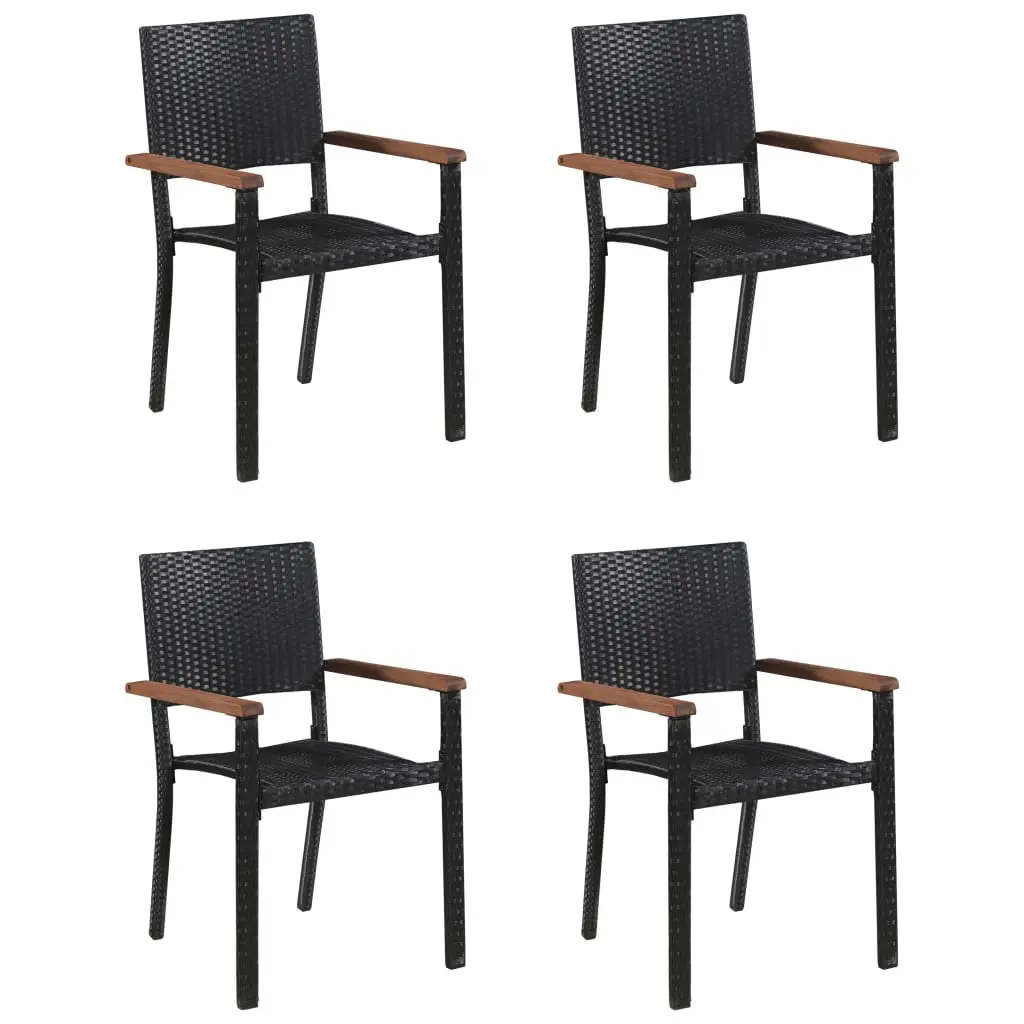 Ensemble de 5 pcs table de jardin avec chaises – mobilier de jardin Noir-JU3003