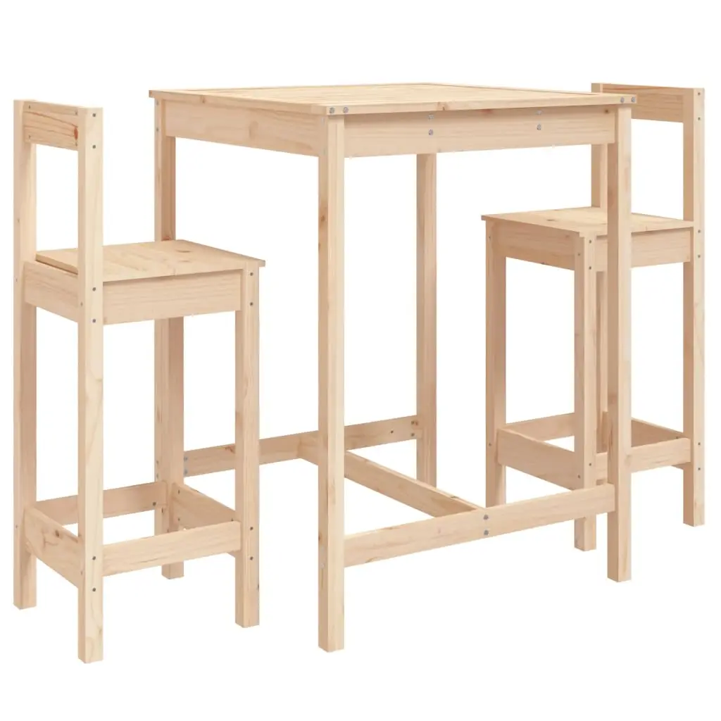 Ensemble de 3 pcs bar de jardin – Mobilier d’extérieur – Mobilier de jardin bois de pin massif-JU2134