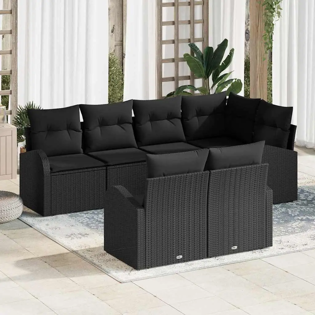 Ensemble de canapé de jardin Noir polyrotin vidaXL 3346083