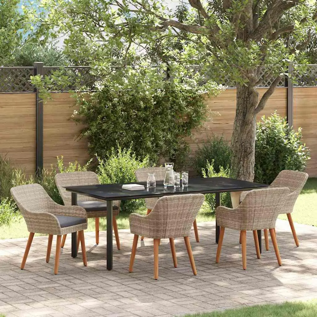 Ensemble de salle à manger pour jardin 7 pcs Gris clair vidaXL 3261717
