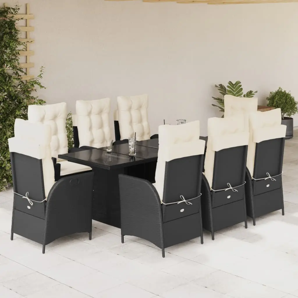 Ensemble de Jardin 8 Personnes Résine Tressée Fauteuils Confort Inclinables Coussins Crème – ComfortXL Outdoor Living