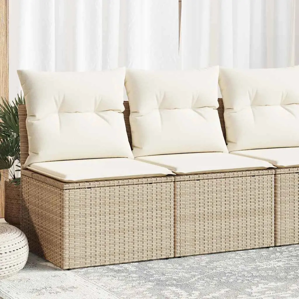 Ensemble de 2 Fauteuils de Jardin Résine Tressée avec Rangement Coussins Crème Beige – ComfortXL Outdoor Living