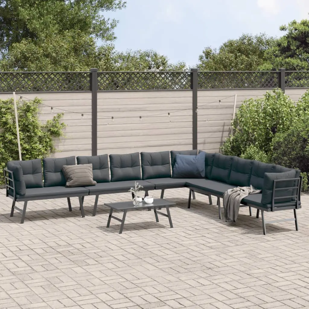 Ensemble de bancs de jardin avec coussins 5 pcs noir vidaXL 3283712